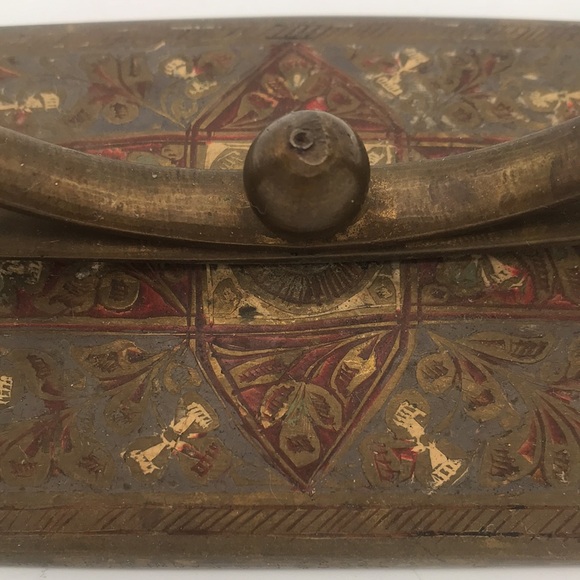 RARE VTG Etched Brass 4-Candle Candelabra Made in India - Picture 6 of 9